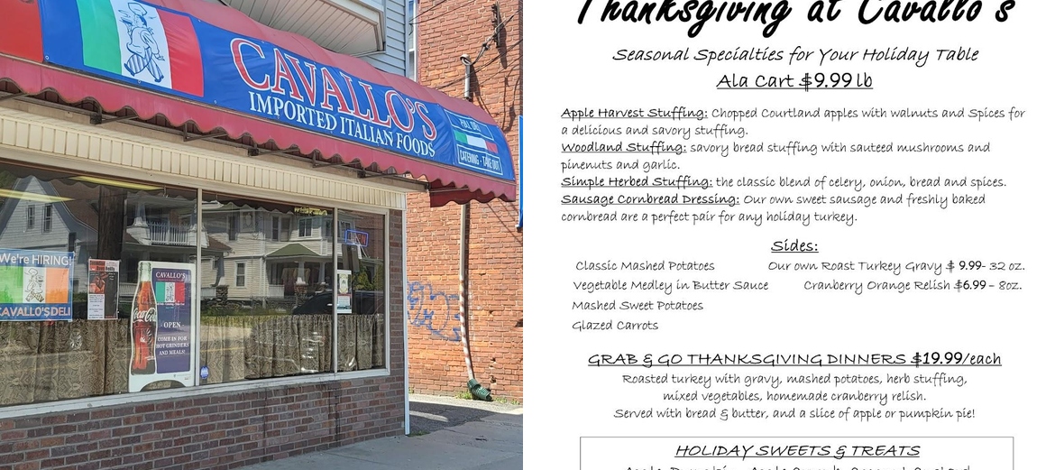 Cavallo's Deli and Imported Italian Foods Waterbury Menu