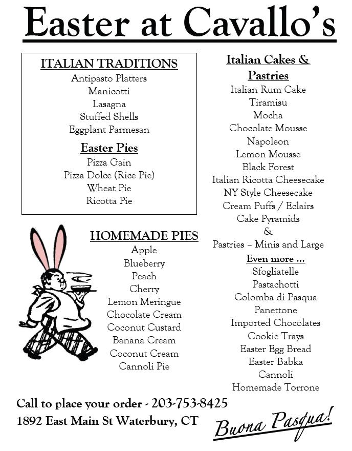 Cavallo's Deli and Imported Italian Foods Waterbury Menu image 1